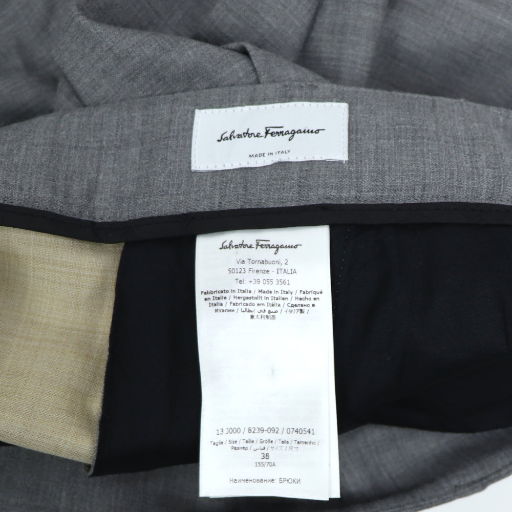 フェラガモ FERRAGAMO プリーツパンツ グレー