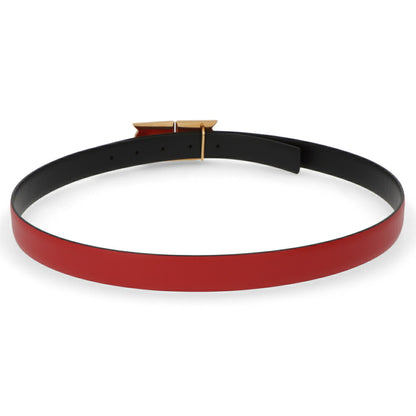 FERRAGAMO ベルト リバーシブルベルト レッド カーフレザー  ゴールド金具 230280 764437