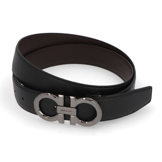 FERRAGAMO ベルト リバーシブルベルト ブラック×ダークブラウン カーフレザー 679710 689134