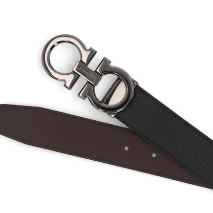 FERRAGAMO ベルト リバーシブルベルト ブラック×ダークブラウン カーフレザー 679710 689134