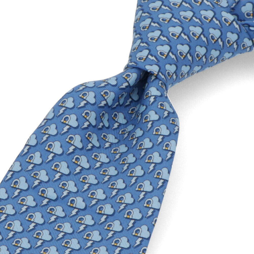 FERRAGAMO ネクタイ ブルー シルク 35 TIE
