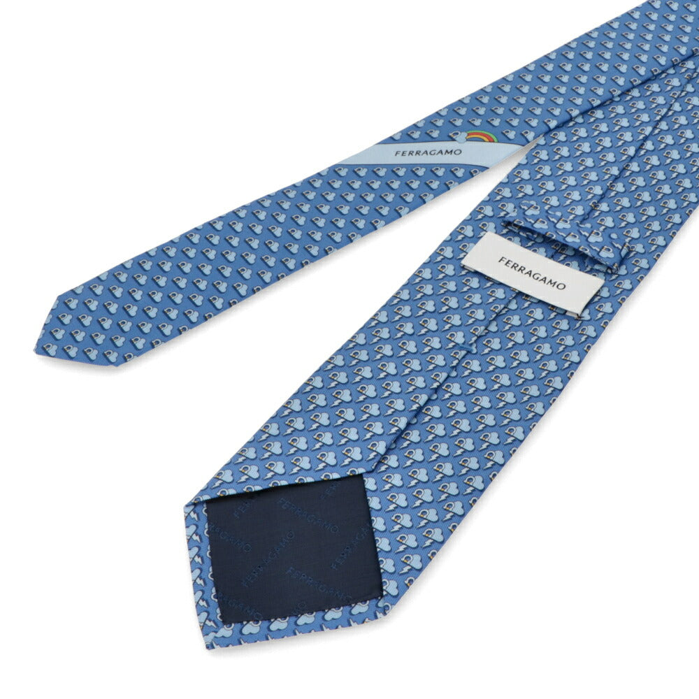 FERRAGAMO ネクタイ ブルー シルク 35 TIE