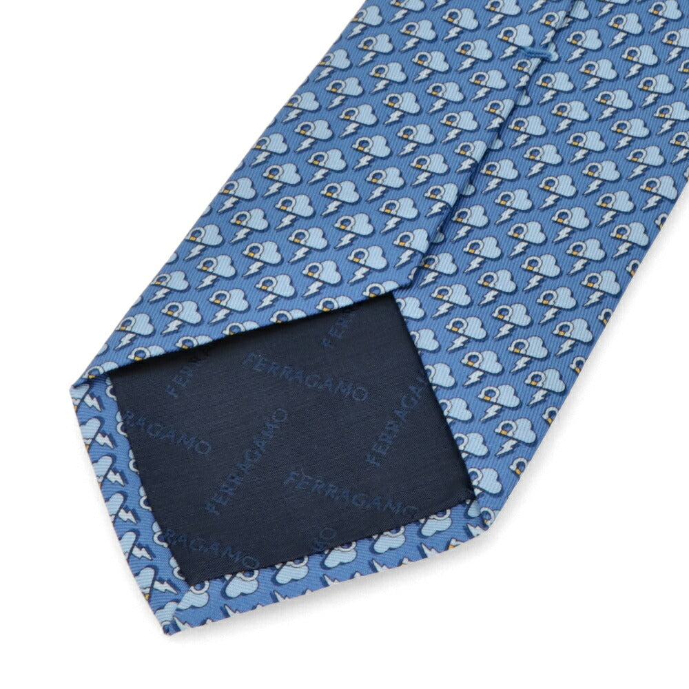 FERRAGAMO ネクタイ ブルー シルク 35 TIE