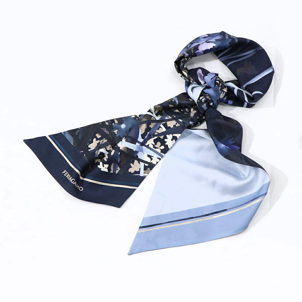 FERRAGAMO スカーフ マルチ シルク 総柄  320702 0763842