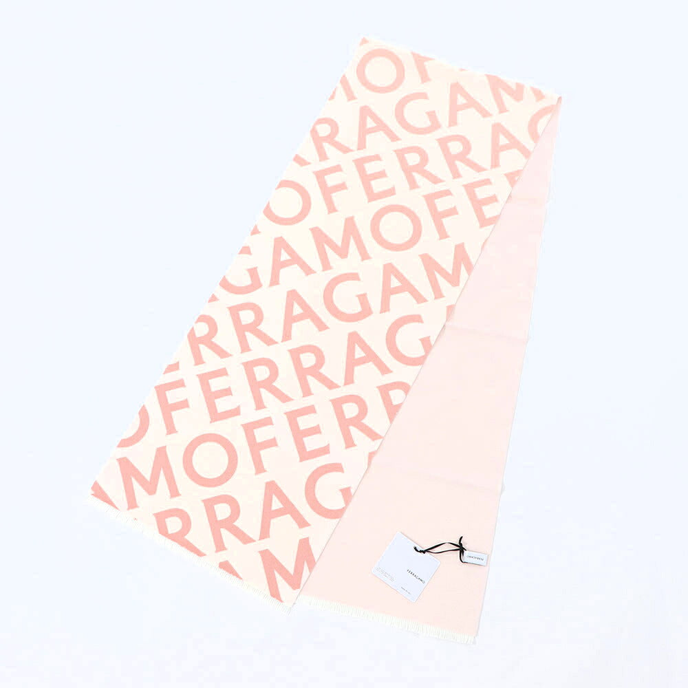 FERRAGAMO スカーフ ピンク シルク 総柄 320795 0770201