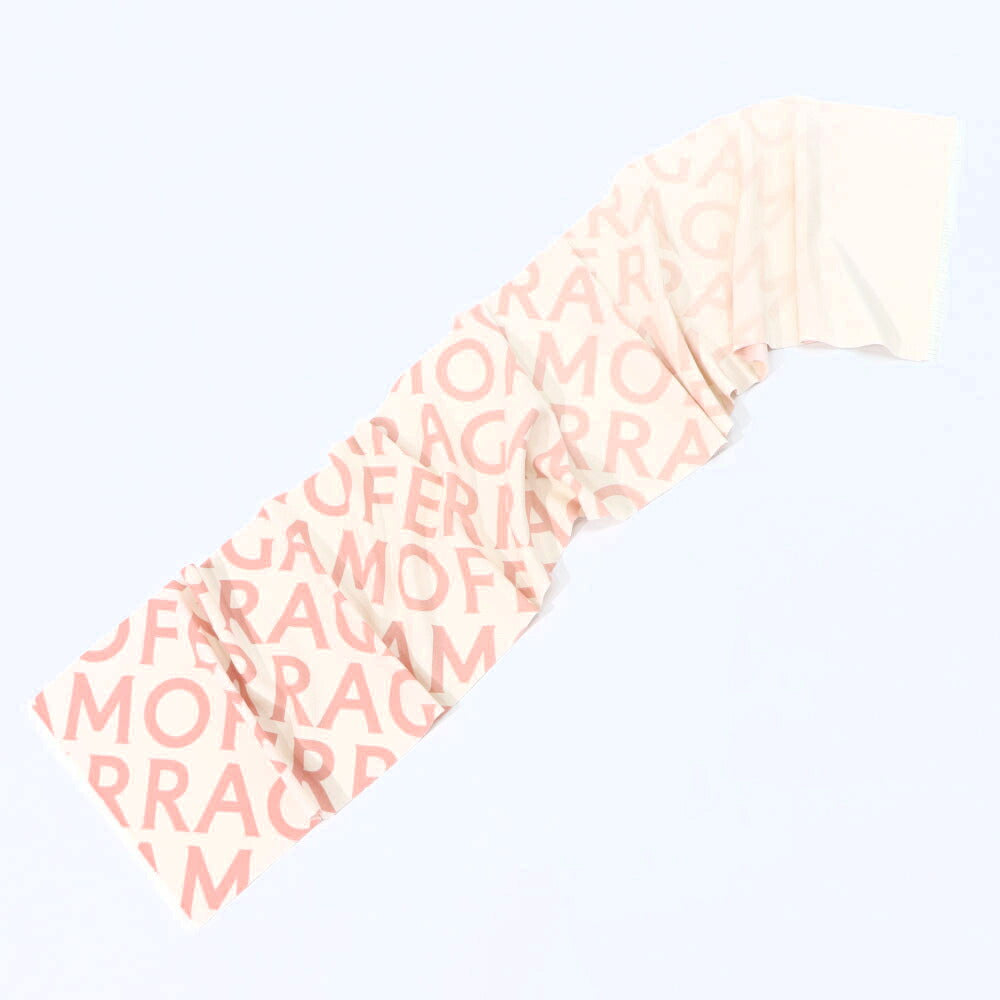 FERRAGAMO スカーフ ピンク シルク 総柄 320795 0770201