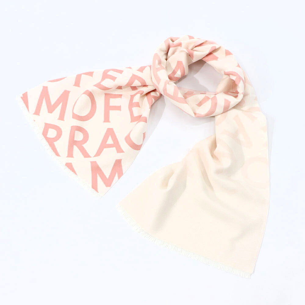 FERRAGAMO スカーフ ピンク シルク 総柄 320795 0770201