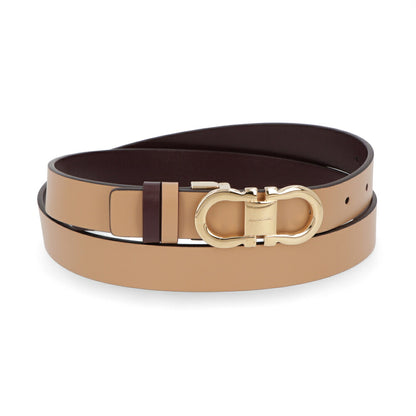 FERRAGAMO ベルト リバーシブル ベージュ×ブラウン ガンチーニ バックル 230294 0771067