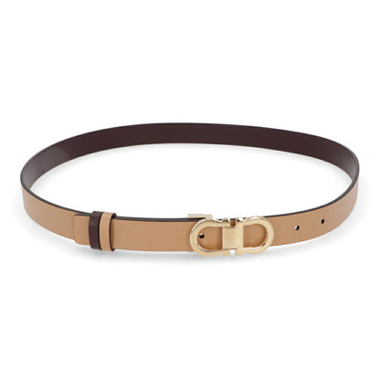 FERRAGAMO ベルト リバーシブル ベージュ×ブラウン ガンチーニ バックル 230294 0771067