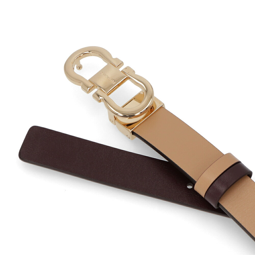 FERRAGAMO ベルト リバーシブル ベージュ×ブラウン ガンチーニ バックル 230294 0771067