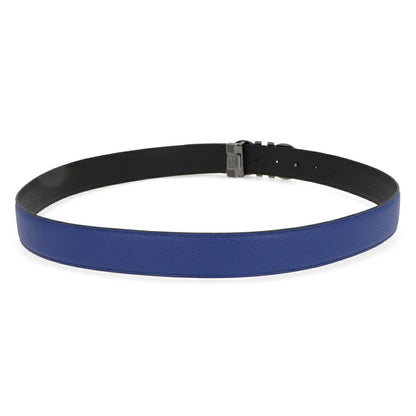 FERRAGAMO ベルト ブルー×ブラック ガンチーニ リバーシブル 679710 0764159
