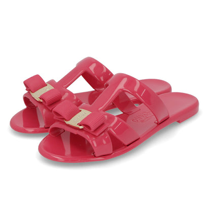 FERRAGAMO サンダル LYLIA J ピンク ヴァラリボン フラット 758527