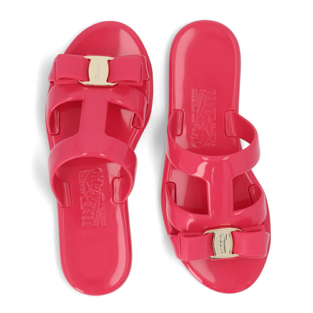 FERRAGAMO サンダル LYLIA J ピンク ヴァラリボン フラット 758527