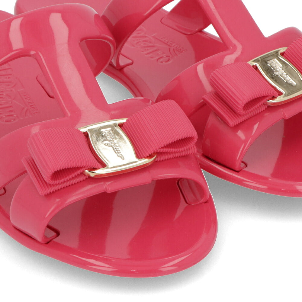 FERRAGAMO サンダル LYLIA J ピンク ヴァラリボン フラット 758527