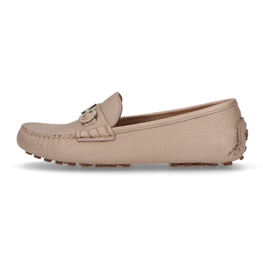 FERRAGAMO レザーブロンズ ローファー ODILIA 757939