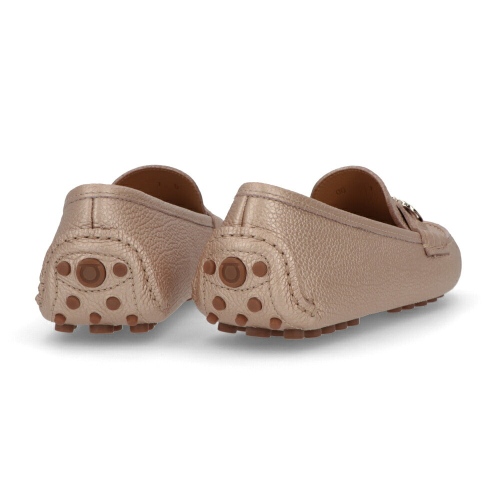 FERRAGAMO レザーブロンズ ローファー ODILIA 757939