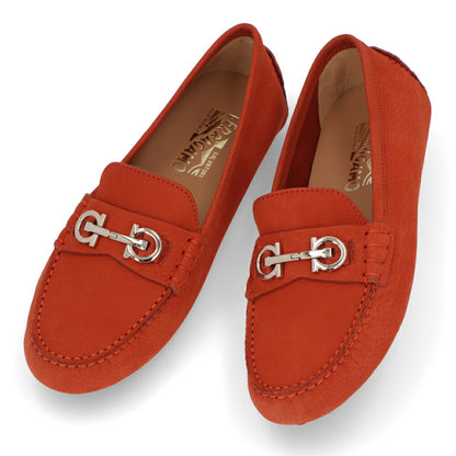 FERRAGAMO レザーオレンジ レザー ローファー ODILIA 1 757938