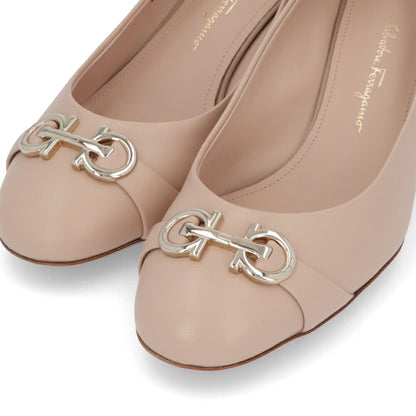 FERRAGAMO パンプス ピンク レザー チャンキーヒール OTILIA 55 757828