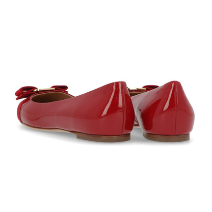 FERRAGAMO パンプス レッド レザー リボン VARINA* 592125