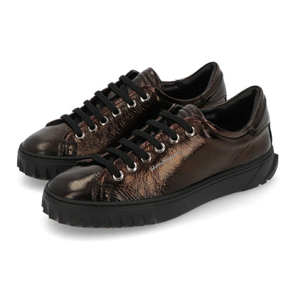 FERRAGAMO スニーカー CUBE ブラウン メタリック 716350