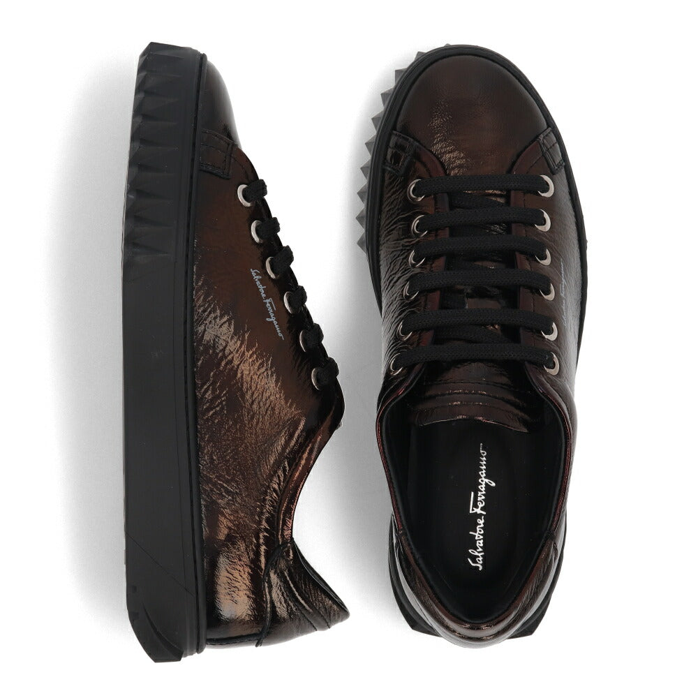 FERRAGAMO スニーカー CUBE ブラウン メタリック 716350