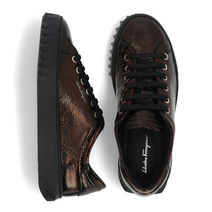 FERRAGAMO スニーカー CUBE ブラウン メタリック 716350