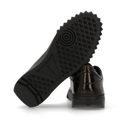 FERRAGAMO スニーカー CUBE ブラウン メタリック 716350