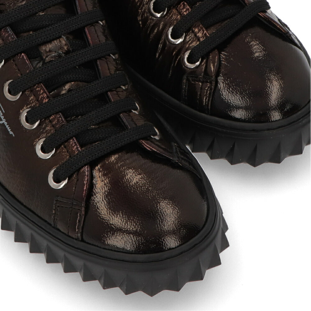 FERRAGAMO スニーカー CUBE ブラウン メタリック 716350