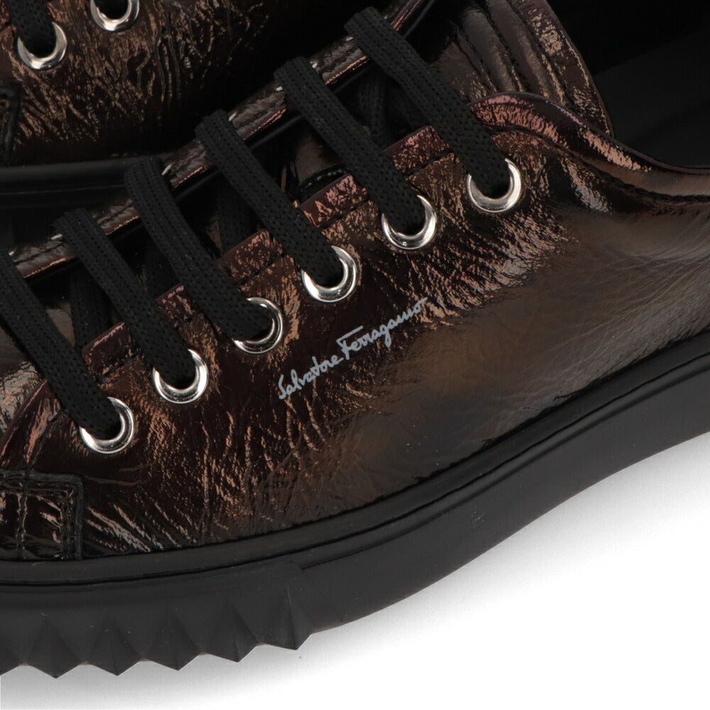 FERRAGAMO スニーカー CUBE ブラウン メタリック 716350