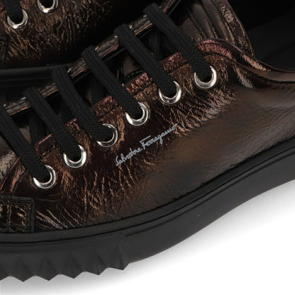 FERRAGAMO スニーカー CUBE ブラウン メタリック 716350