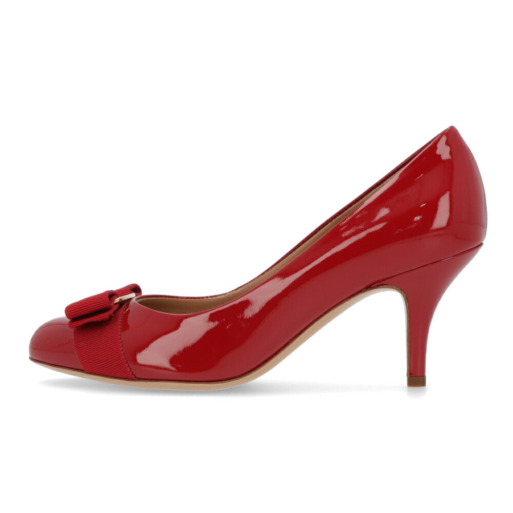 FERRAGAMO パンプス レッド レザー CARLA 70 584309