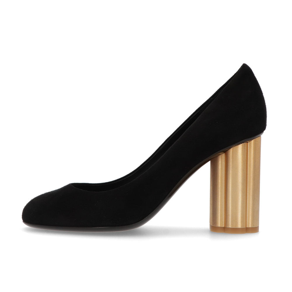 FERRAGAMO パンプス LUCCA 85 ブラック スエード ハイヒール 671012