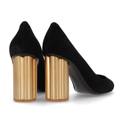 FERRAGAMO パンプス LUCCA 85 ブラック スエード ハイヒール 671012