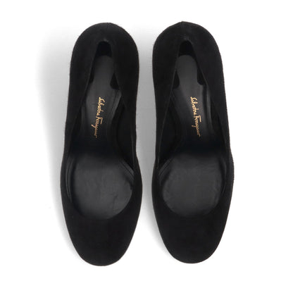FERRAGAMO パンプス LUCCA 85 ブラック スエード ハイヒール 671012