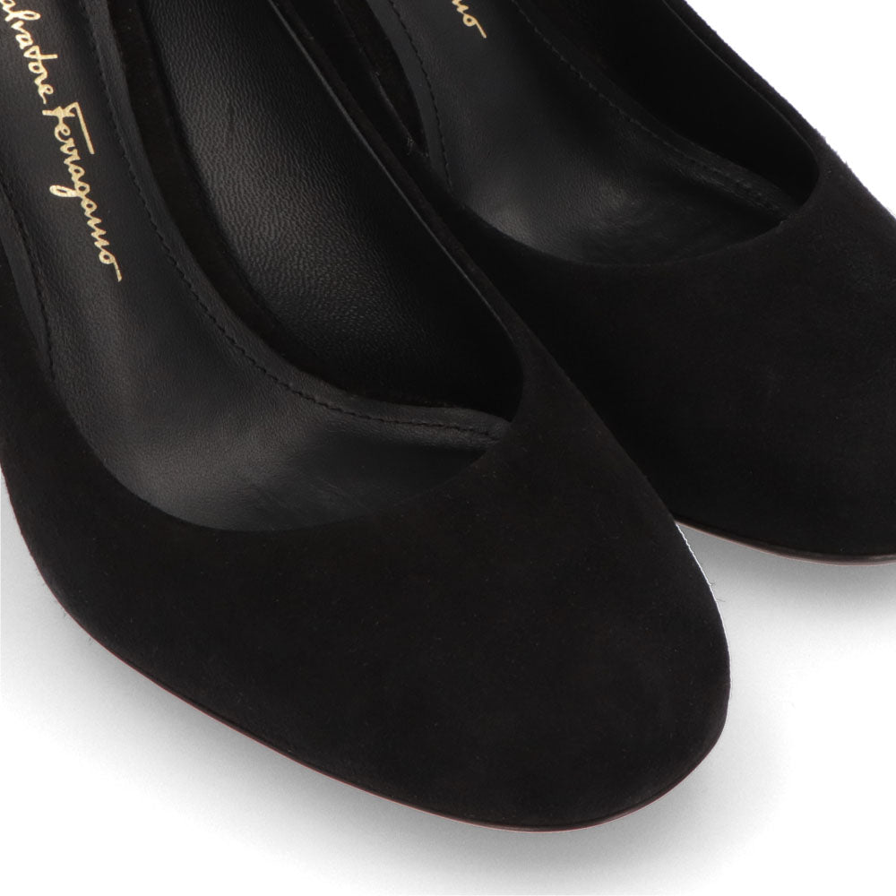 FERRAGAMO パンプス LUCCA 85 ブラック スエード ハイヒール 671012