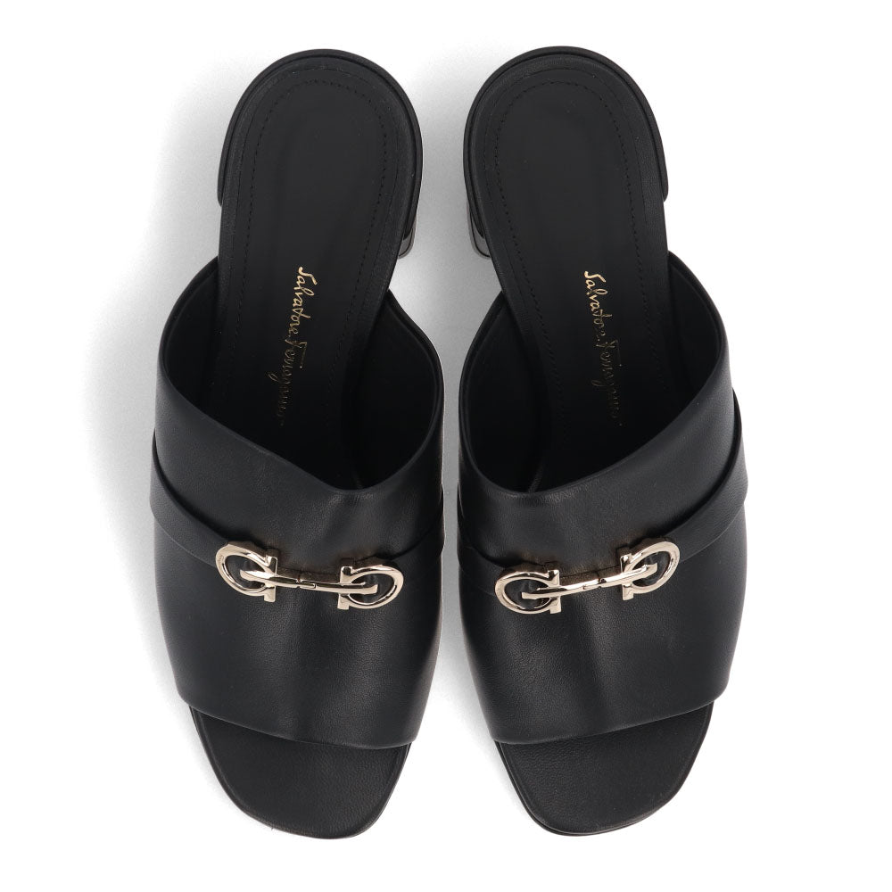 FERRAGAMO サンダル ORNELLA 55 ブラック ミュール ヒールあり 0757836