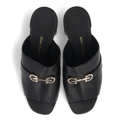 FERRAGAMO サンダル ORNELLA 55 ブラック ミュール ヒールあり 0757836
