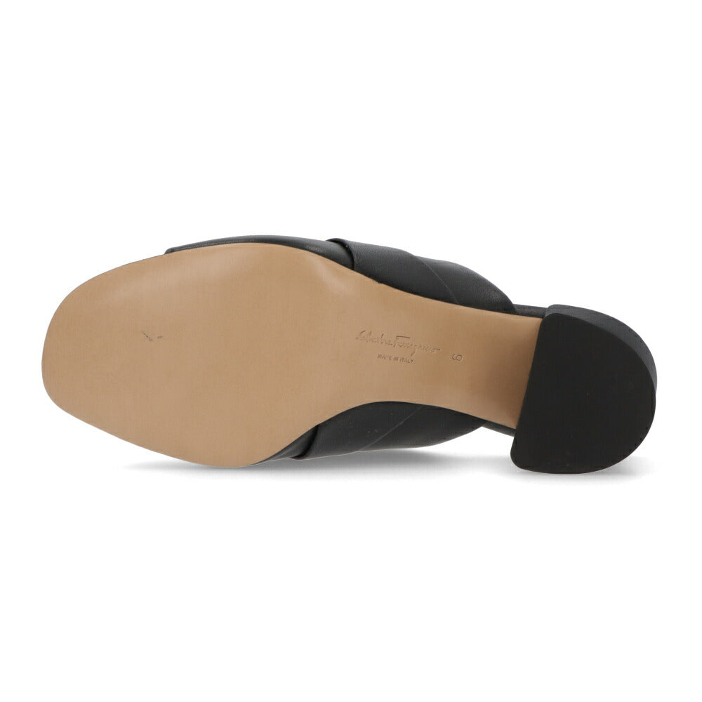 FERRAGAMO サンダル ORNELLA 55 ブラック ミュール ヒールあり 0757836
