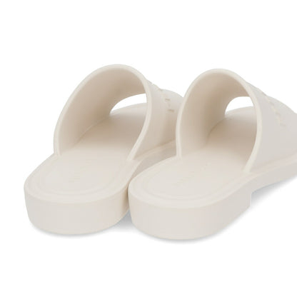 FERRAGAMO サンダル GIUNEVA ホワイト ラバー スリッパ ヒールなし 0763353