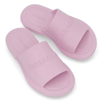 FERRAGAMO サンダル GIUNEVA ピンク ラバー スリッパ ヒールなし 0763355