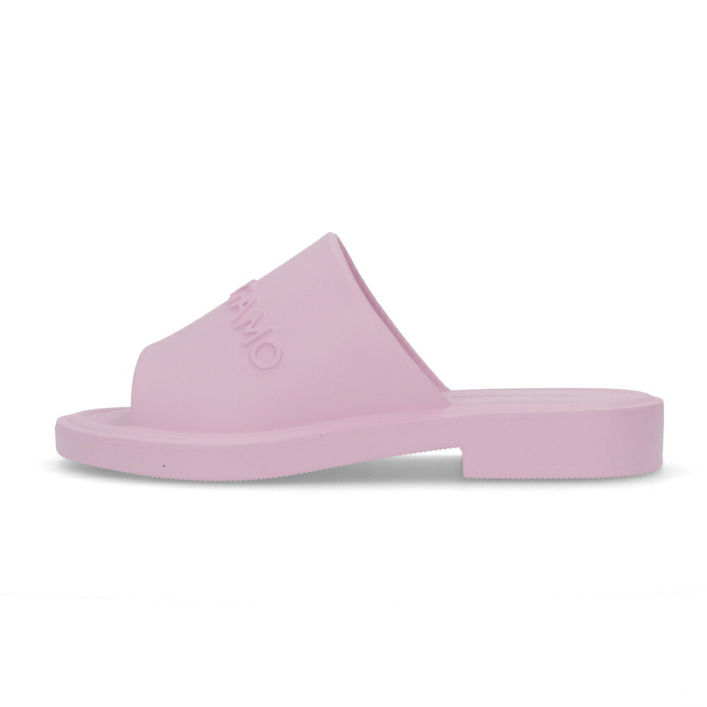 FERRAGAMO サンダル GIUNEVA ピンク ラバー スリッパ ヒールなし 0763355
