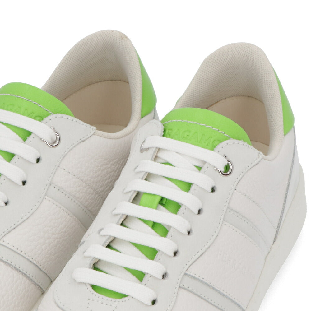 FERRAGAMO スニーカー ACHILLE ホワイト×グリーン 0762262