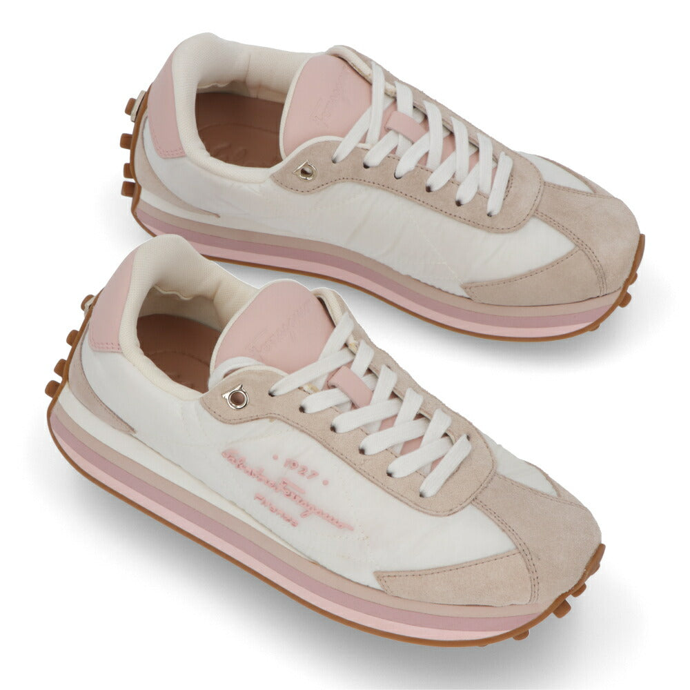 FERRAGAMO スニーカー IGGY ホワイト×ピンク ロゴ 0756564