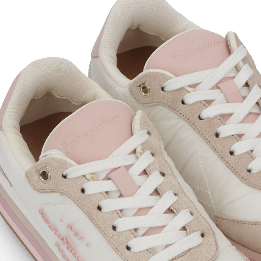 FERRAGAMO スニーカー IGGY ホワイト×ピンク ロゴ 0756564