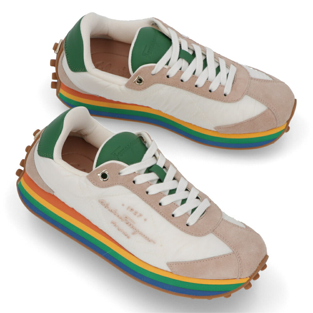 FERRAGAMO スニーカー IGGY ベージュ系 レインボー 0756565