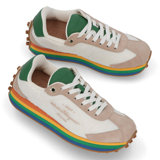 FERRAGAMO スニーカー IGGY ベージュ系 レインボー 0756565