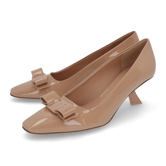 FERRAGAMO パンプス ANZ ベージュ ヴァラリボン  0763727