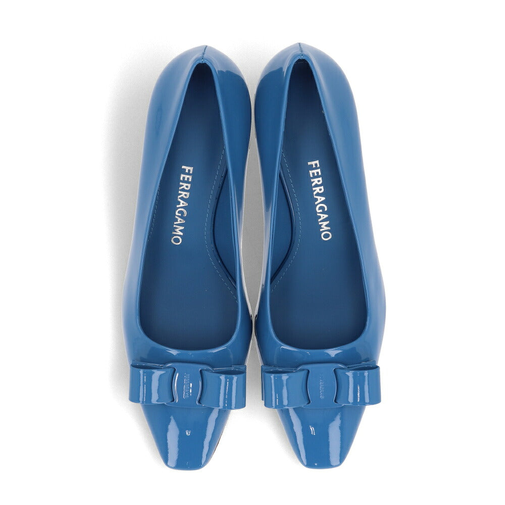 FERRAGAMO パンプス ANZ ブルー ヒールあり 0763728