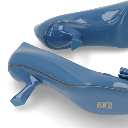 FERRAGAMO パンプス ANZ ブルー ヒールあり 0763728