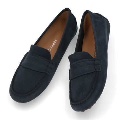 FERRAGAMO ISIDE ネイビー ロゴ ドライビングシューズ ローファー 0764259